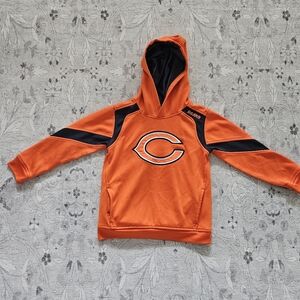 Boys kids size 7 chicago bears embroidered hoodie orange navy. GUC.